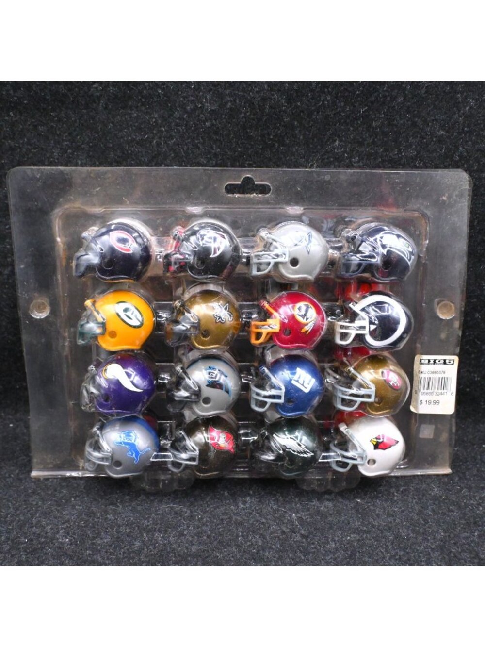 NFL Riddell Mini Helmet Tracker Set 32 Teams Display Stand Football NO BOX